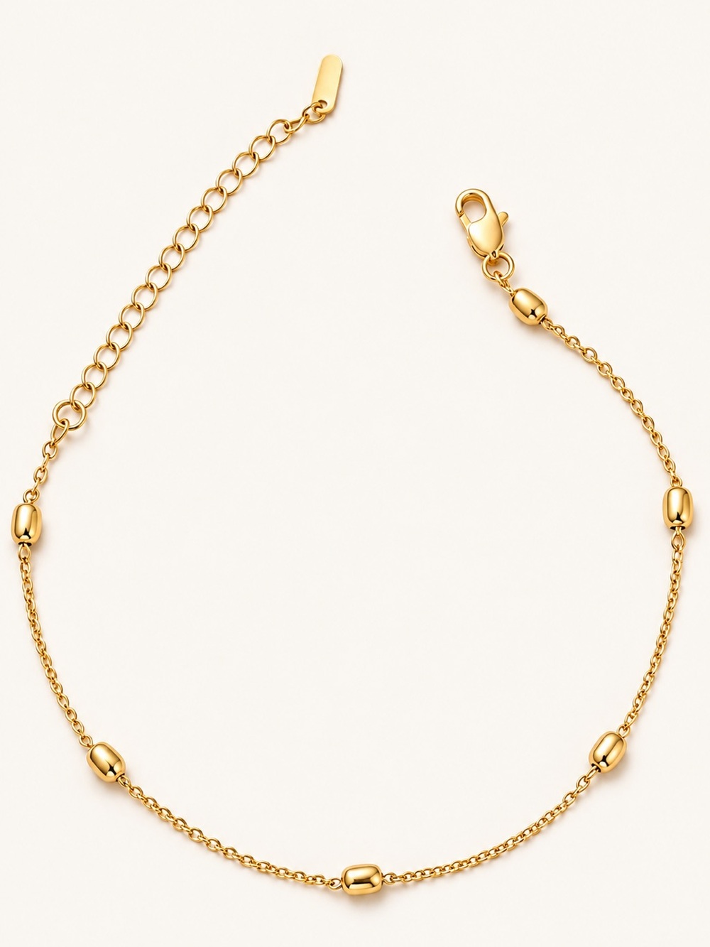 3/$40! Minimalist Gold Bead Anklet - 14k Gold Plated, Water Resistant Summer